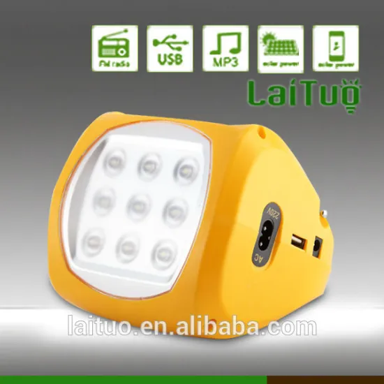 camping solar LED lamp with FM radio and MP3