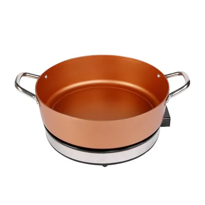 Deep Non-Stick Coating Dishwasher Safe Electric Fry Pan for Household Use