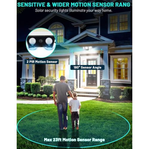 Luz de seguridad solar impermeable de 150W con sensor PIR