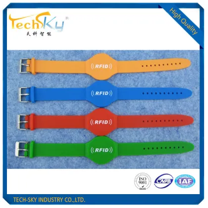Adjustable Waterproof Button silicone rfid wristbands access control watch tag