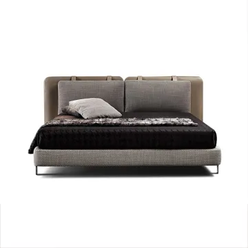 modern Italian light luxury fabric leather bed frame