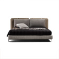 Modern Italian Light Luxury Fabric Leather Bed Frame