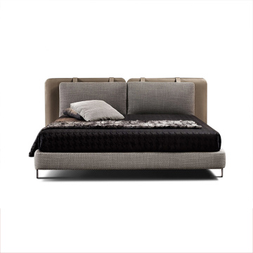 Modern Italian Light Luxury Fabric Leather Bed Frame