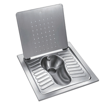 Stainless steel squat toilet with lid