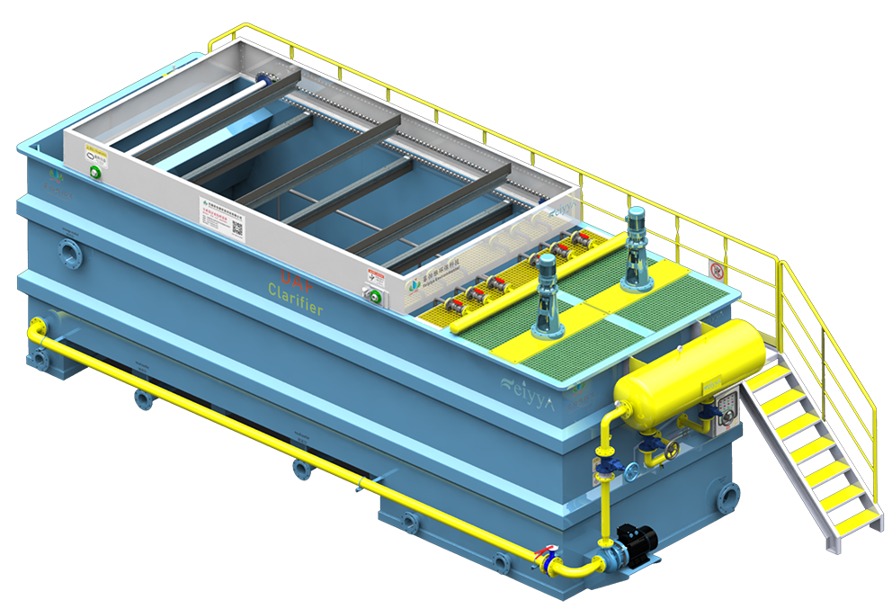 Dissolved air flotation with capacity and efficiency