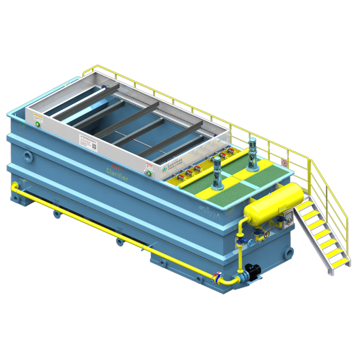 Dissolved air flotation with capacity and efficiency