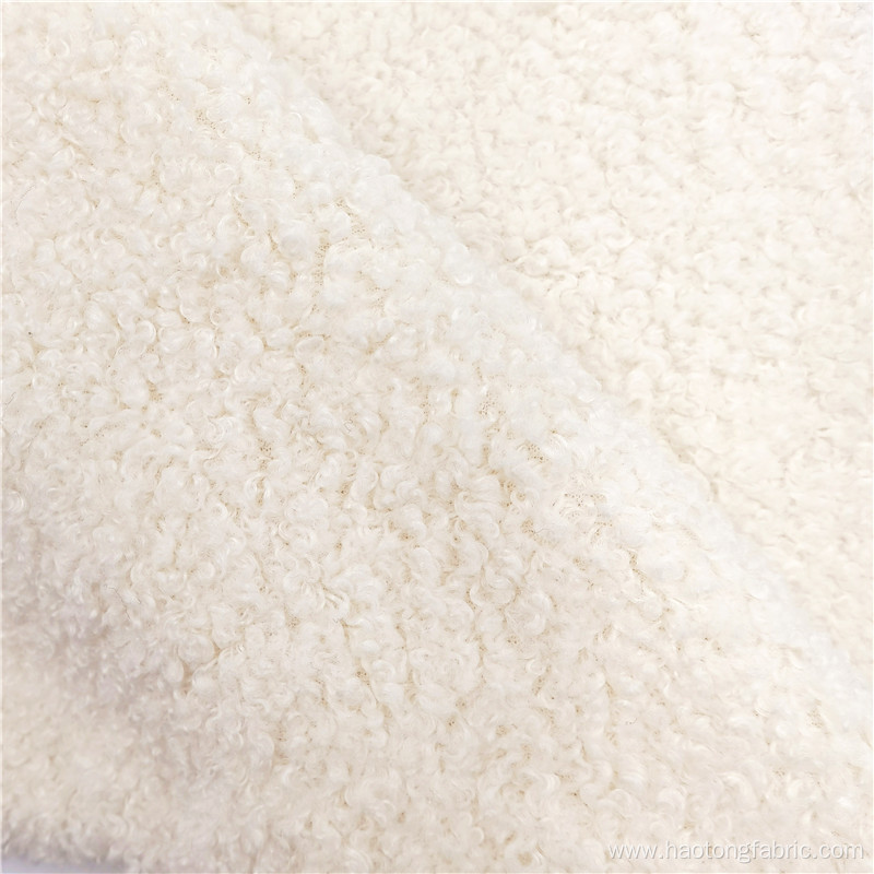 Hot Sale Polyester White Mohair Knitted Coat Fabrics
