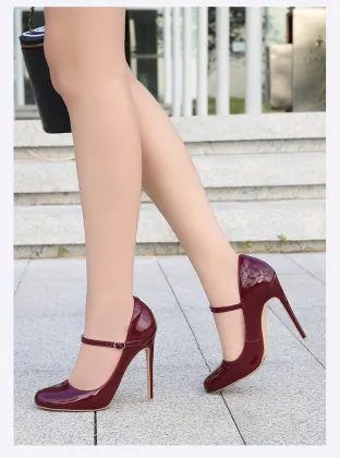 Elegant Bridal Leather Mary Jane Heels & High Heel Pumps for Weddings