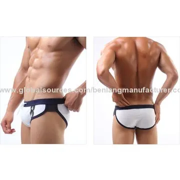 Fashionable Men's Triangular Swimming Trunks Swimsuit with 100% Polyester Lining