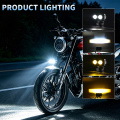 Liu Hjg Waterproof Dual-Color Headlamp Fog Lights for Motorcycle