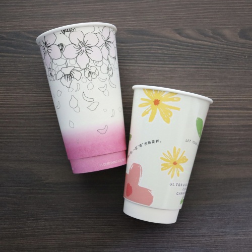 Copos de papel para bebidas frias PE PLA elegantes de 20 onças