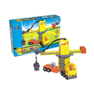 Crane jogo conjunto edifício bloqueia brinquedos