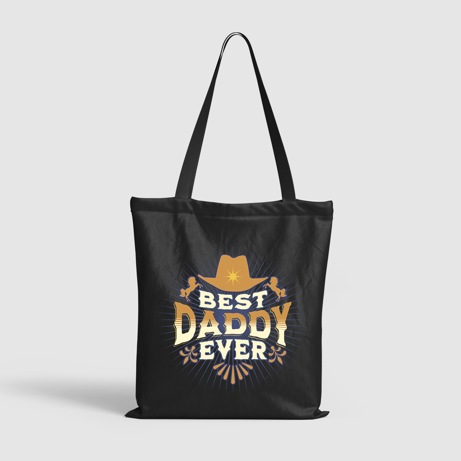 Daddy's Cowboy Charm Pattern Tote Bag