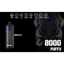 Vape desechable 8000 bocanadas 650 mAh RGB Light