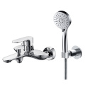 Brass Wall Mount Bathtub Faucet With Hand Shower