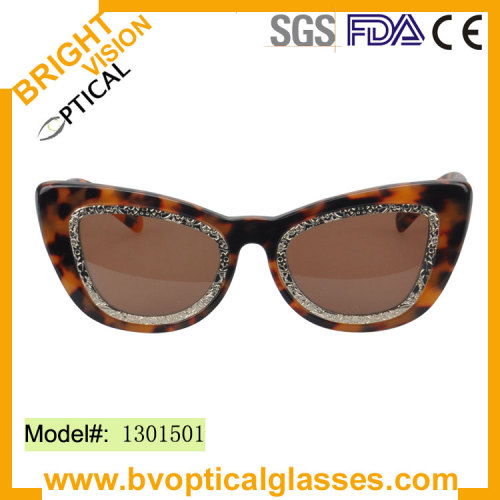 Bright Vision 3307 acetate cat eye shape wood sunglasses