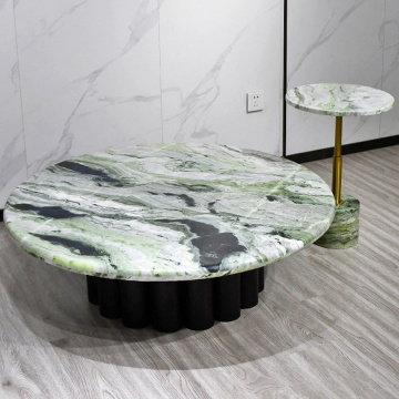 Marble Coffee Table Round Green Luxury Stone Table