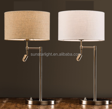 Lampade per pavimento e tavolo a LED in metallo e tessuto moderno per hotel