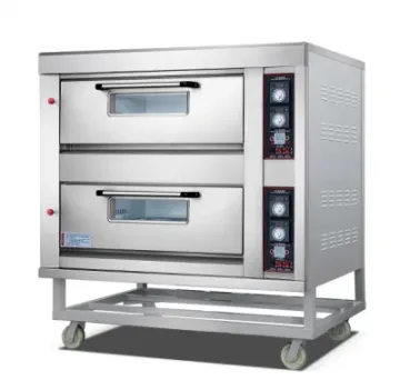 5kg Oven Bread Pizza Cakes Double Deck Conveyor Pizza Oven UL Cerified Black Cast Iron Pizza Oven