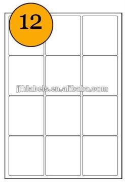 A4 laser labels ,12 labels/sheet ,L7164--63.5mm x 72mm