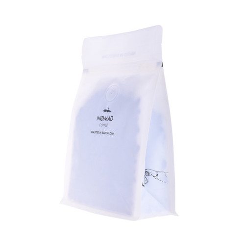 Translucent block bottom recyclable plastic coffee bag