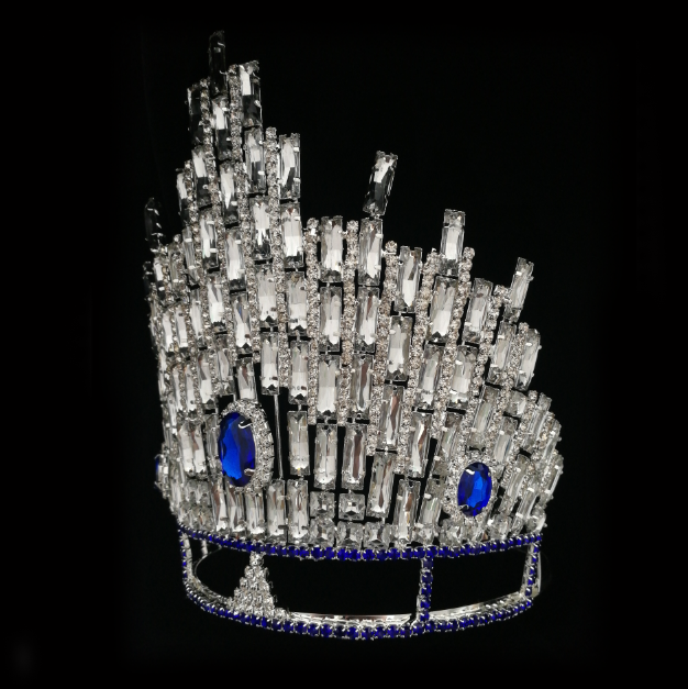 Large Tall King Pageant Tiara Rhinestone Crown