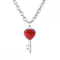 Gemstone Heart Shape Key Chain Necklace Natural Stone Pendant Necklace