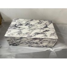 Calacatta Viola Marble Prism Block Design Coffee Table