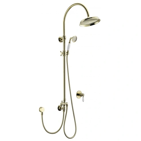 Classic Zirconium Gold Brass Shower Set