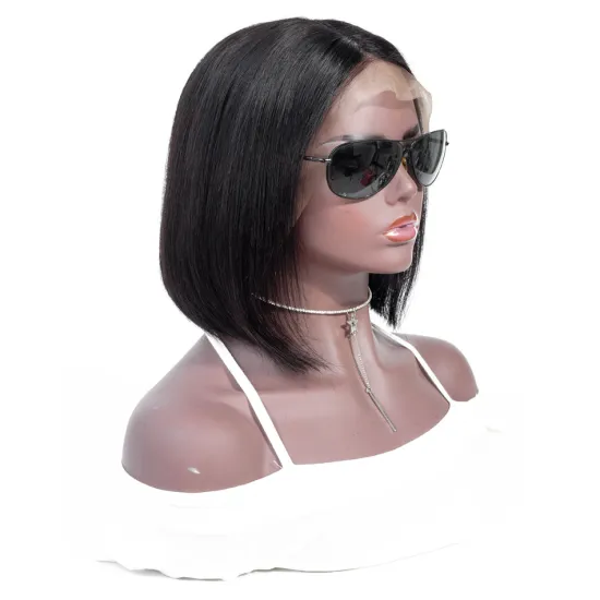China Wig Vendors 100% Customize 6-14 Inch Straight Bob Wig Lace Front Human Hair Peruvian Virgin Remy Straight Hair Bob Wig