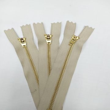 12Inch golden brass zippers for garment on sale