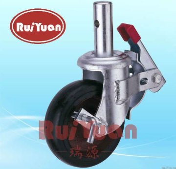 Scaffolding castor with rubber on iron wheel for heavy duty scaffolding