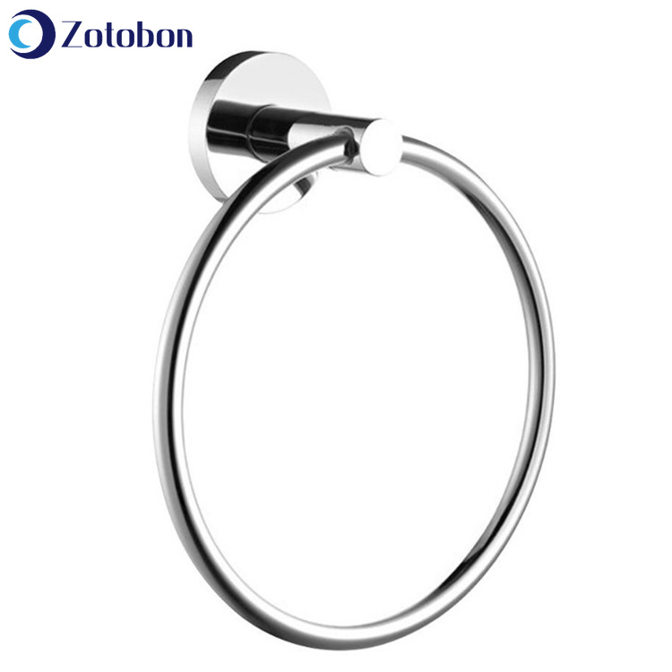 ZOTOBON Hand Towel Holder Ring Round Wall Mounted Bathing Towel Rack Stainless Steel Towel Bar Ring Bathroom Accessories F3