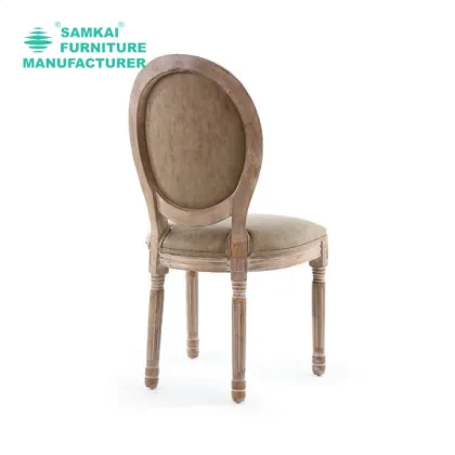 Retro-Inspired Louis Dining Chair Linen Fabric for Upscale Restaurants