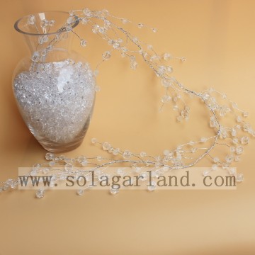 Acrylic Clear And White Bead Garland Tree Branch