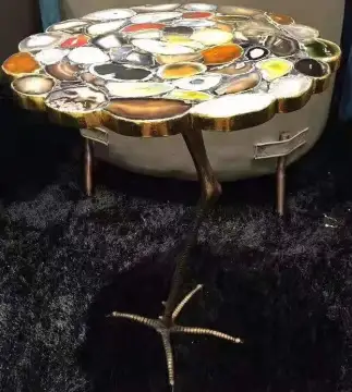 colorful agate side table top