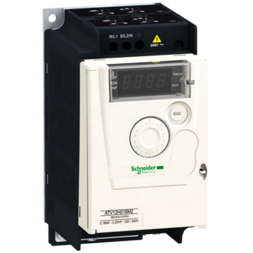 SCHNEIDER ATV12H037F1 Drive a velocità variabile: 0,37 kW, 0,55 CV, 100-120 V, 1 fase con dissipatore di calore