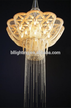 Guzhen 2016 new design golden metal chain chandelier