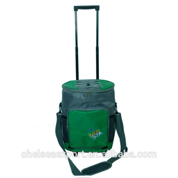 drawstring cover 420d polyester green polyester trolley cooler bag