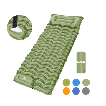 Inflatable Sleeping Mat with Built-in Foot Pump for Backpacking and Camping