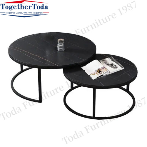 Metal Frame top Marble Side Coffee Table set