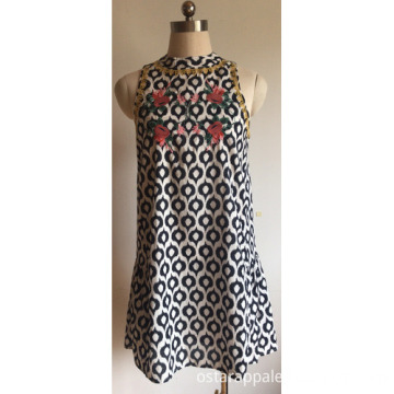 Cotton Voile Printed Blouse for Women Dress