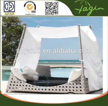 white PE rattan color Stackable Poolside Rattan Sun Lounger / outdoor sunbed