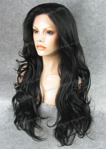 Wholesale price and Newly jet black synthetic hair lace front wig