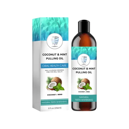OEM Natural Organic Oral Care Pulling Oil - Coconut & Peppermint for Fresh Breath & Teeth Whitening
