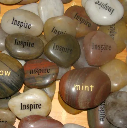 Lettering Stone Decoration Rocks