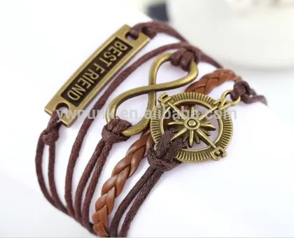 Factory order custom metal infinite sign friend design bracelet friend