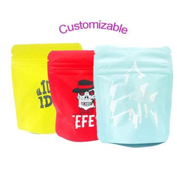 Custom Golden Mylar Coffee Bean Packaging Bag with Frosted Zipper and Valve