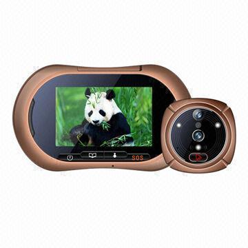 GSM Communication Peephole Door Viewer/Bell with 400 x 240-pixel Resolution, Infrared LED