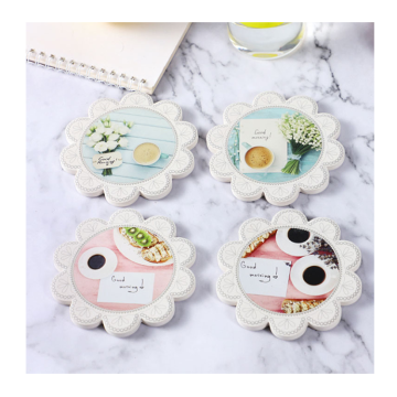 High Quality Personalized Flower Shape Ceramic Coaster